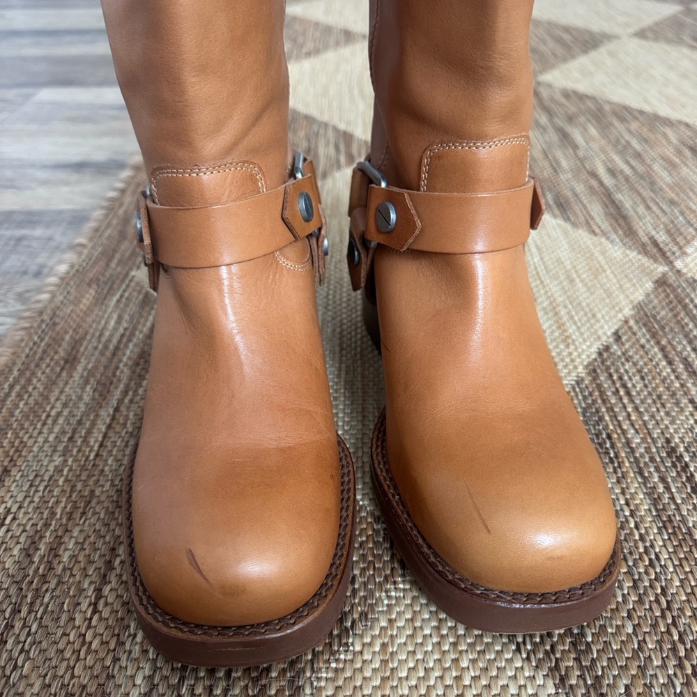 Tan Leather Women's Boots - Picture 2 of 3